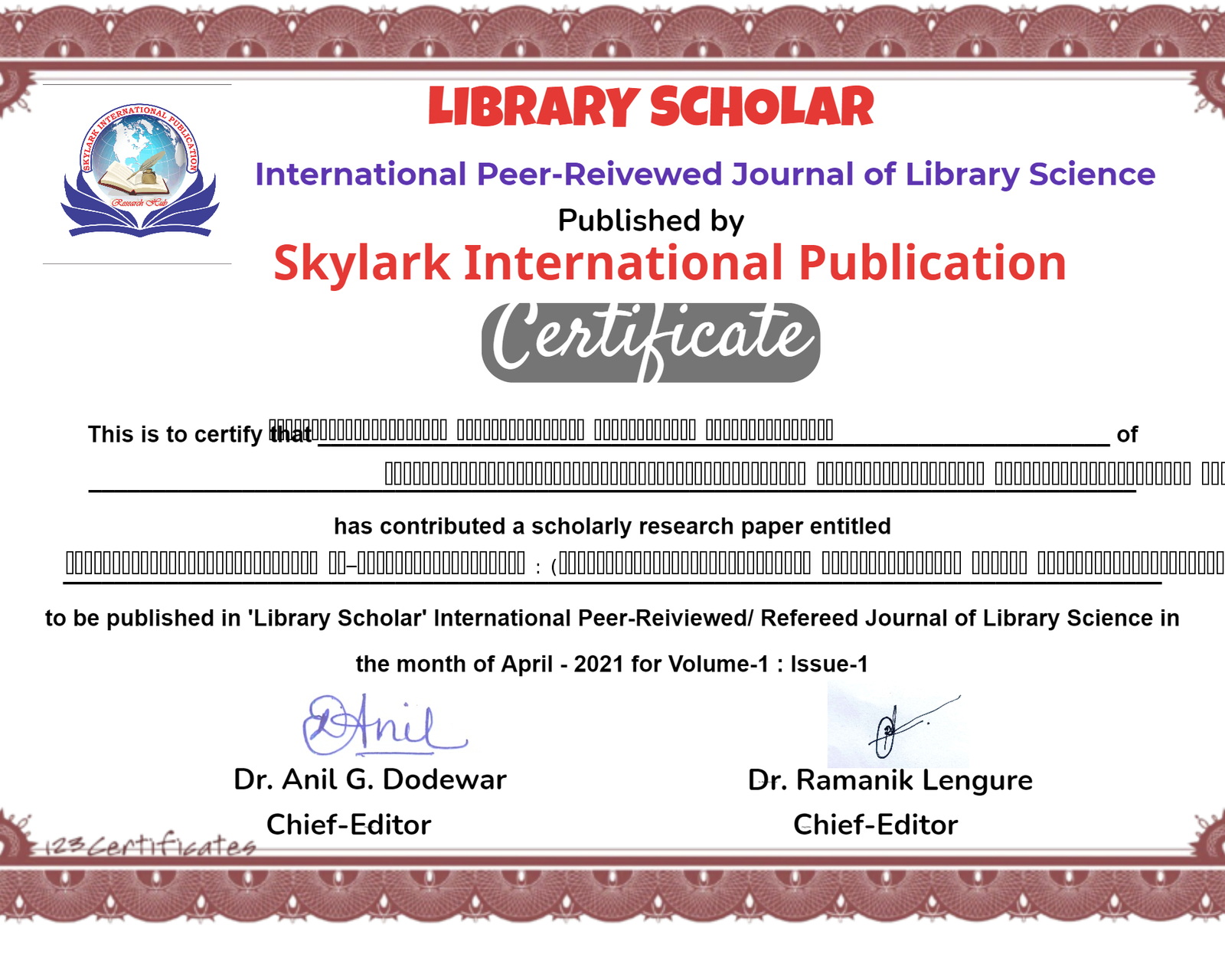 Certificate