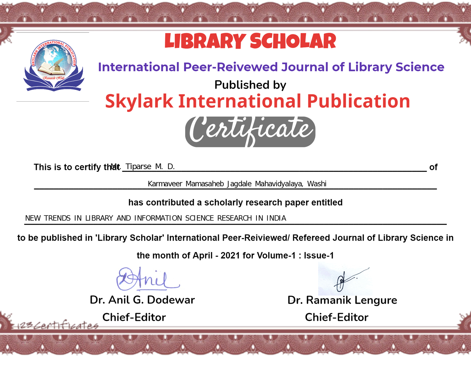 Certificate