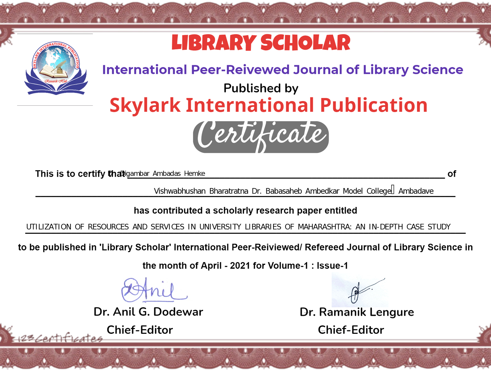 Certificate