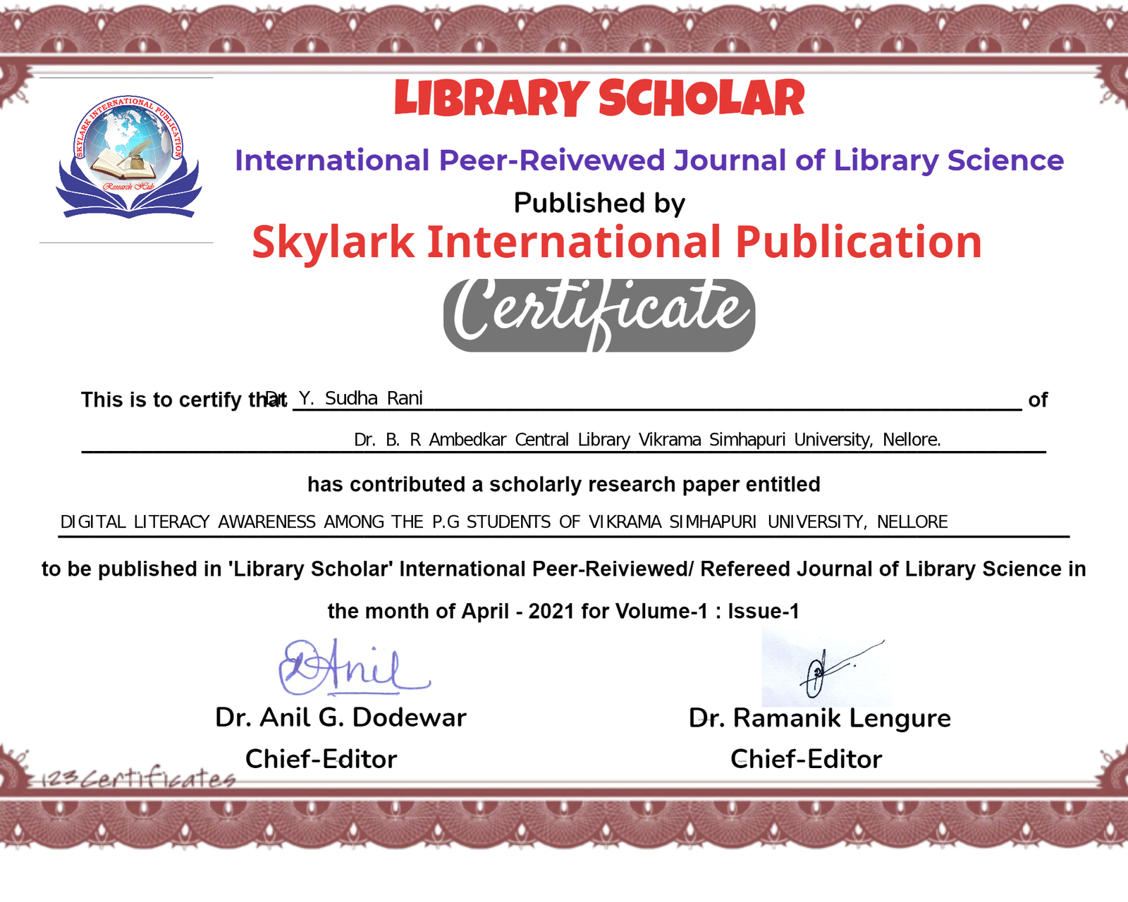 Certificate
